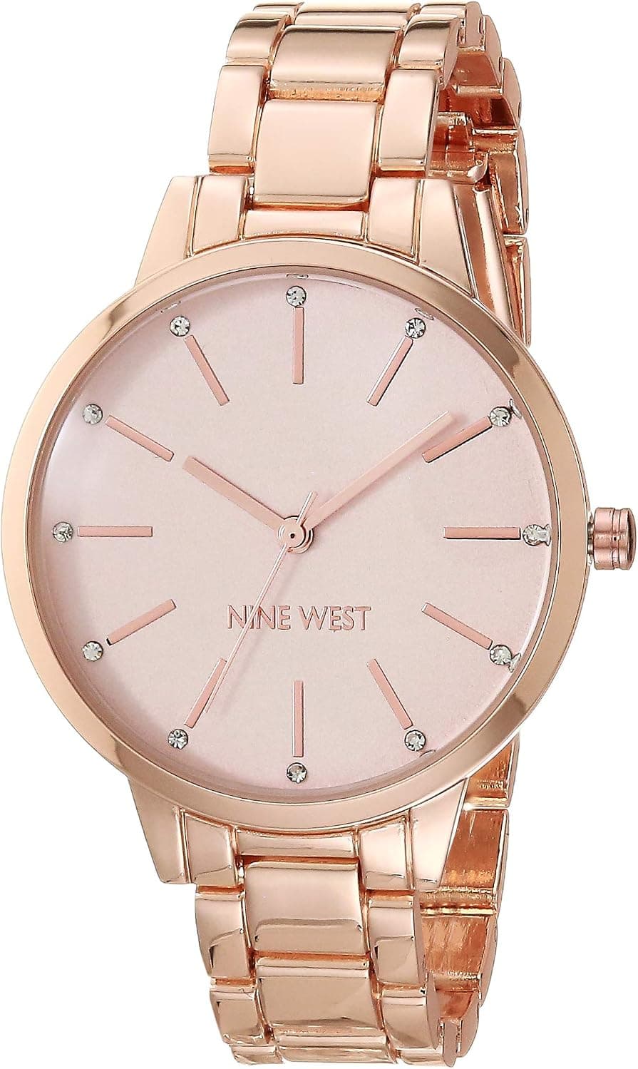 Nine West NW/2098PKRG, 36mm, Pink Dial, Rose Gold Metal Bracelet