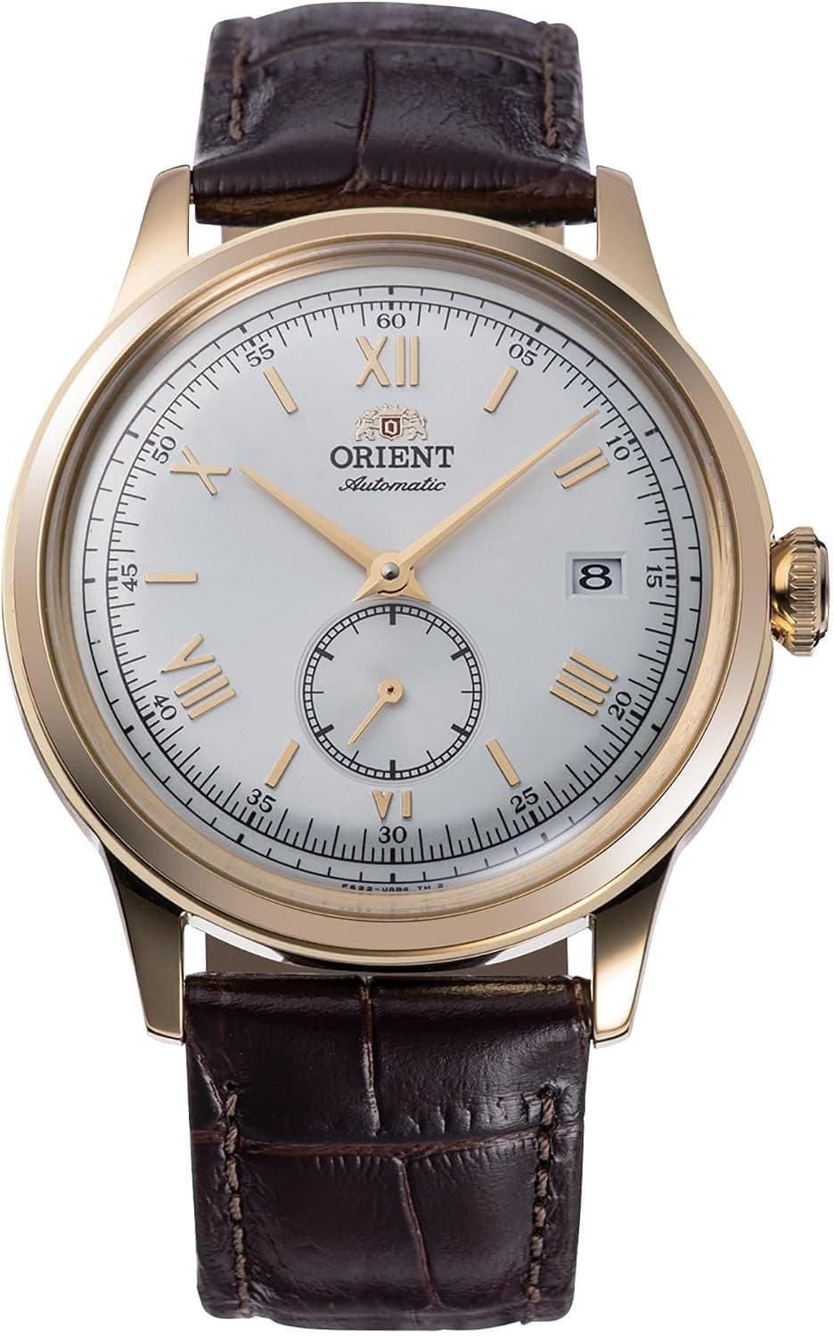 Orient Bambino Version 7 Small Seconds 38mm, White Dial Brown Lea