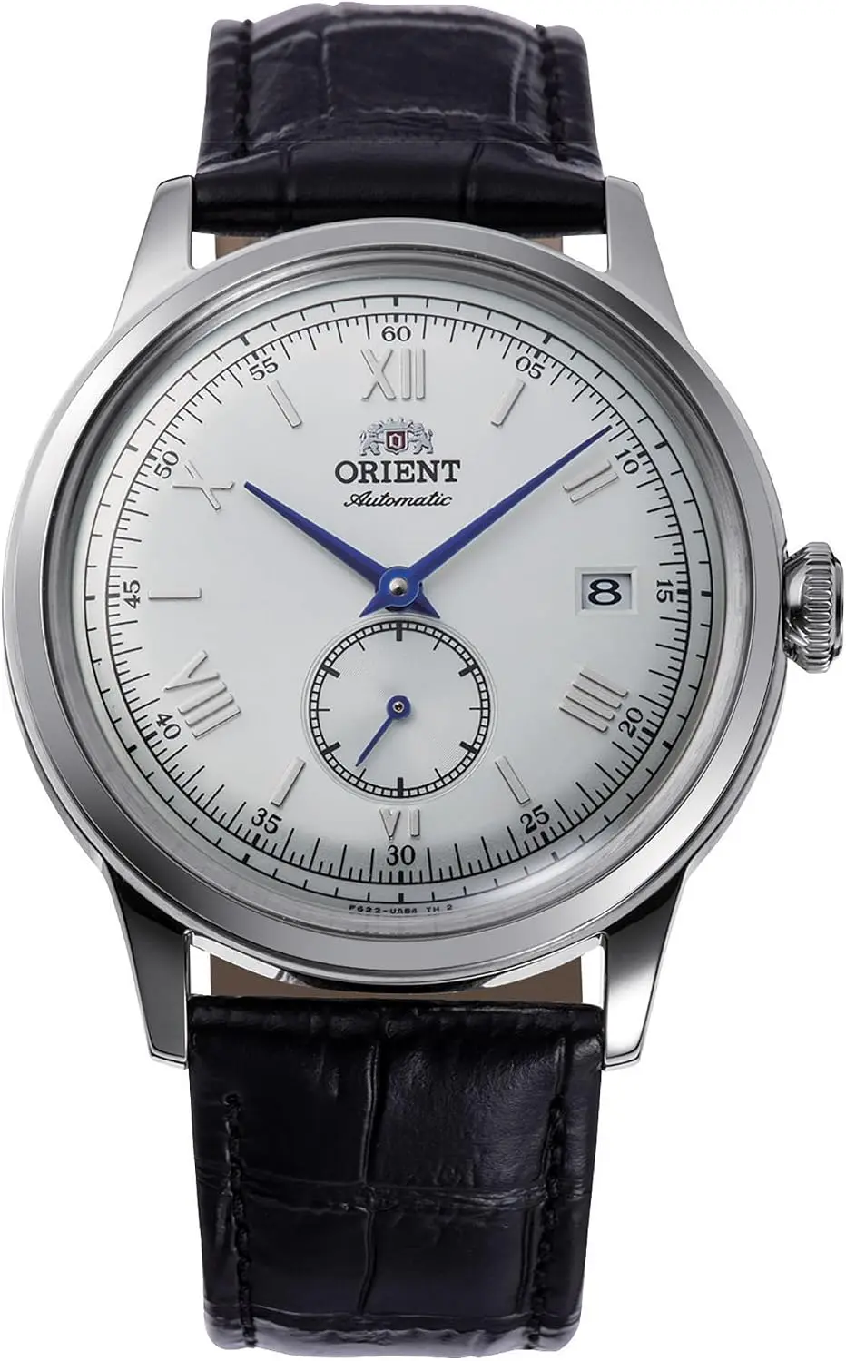 Orient Bambino RA-AP0104S30B, 38 mm, weißes Zifferblatt, braunes Lederarmband