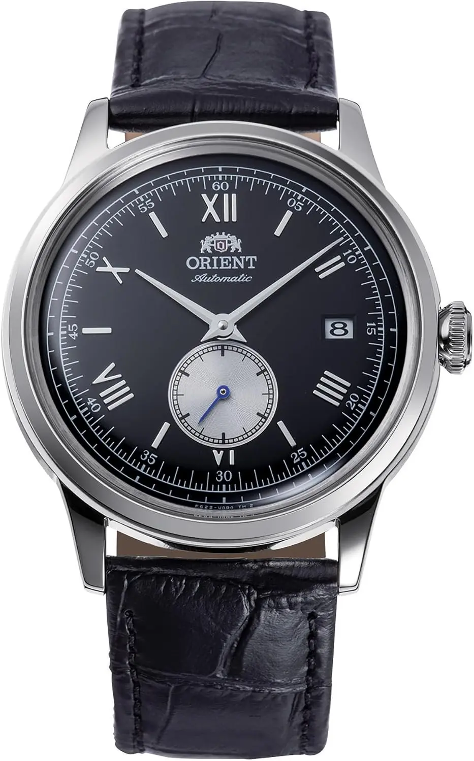 Orient Bambino RA-AP0101B30B, 38 mm, schwarzes Zifferblatt, schwarzes Lederarmband