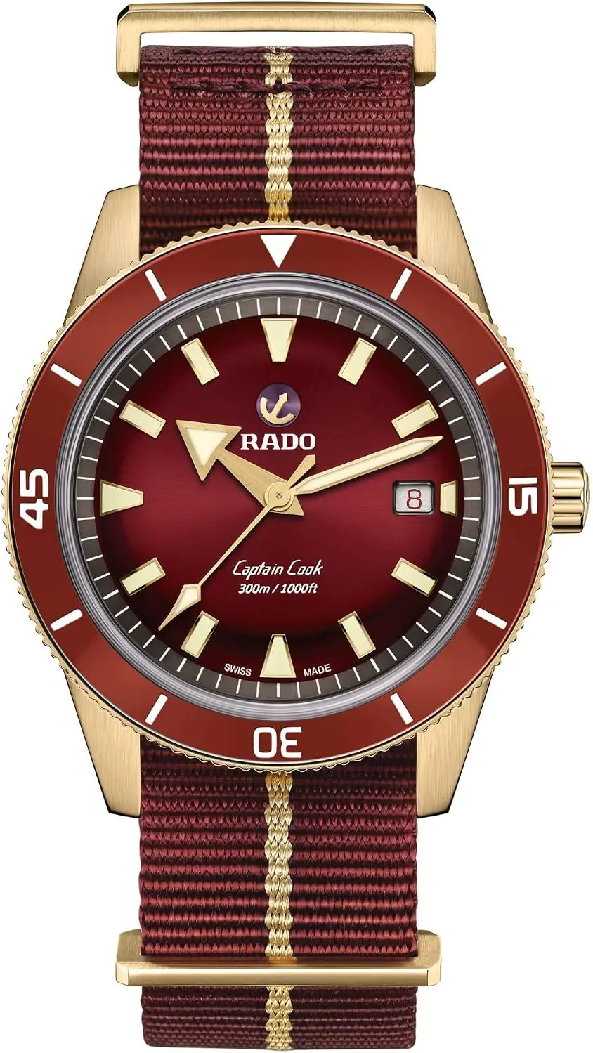 Rado Captain Cook R32504407, 42mm, Red Dial, Red Fabric Strap