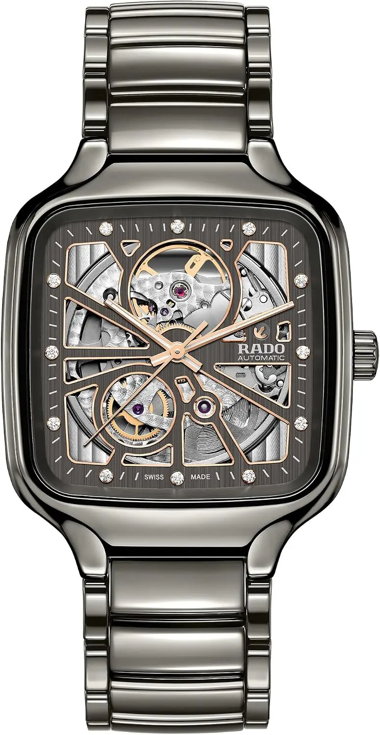 Rado True Square R27086712, 38mm, Two-Tone Dial, Black Ceramic Bracelet