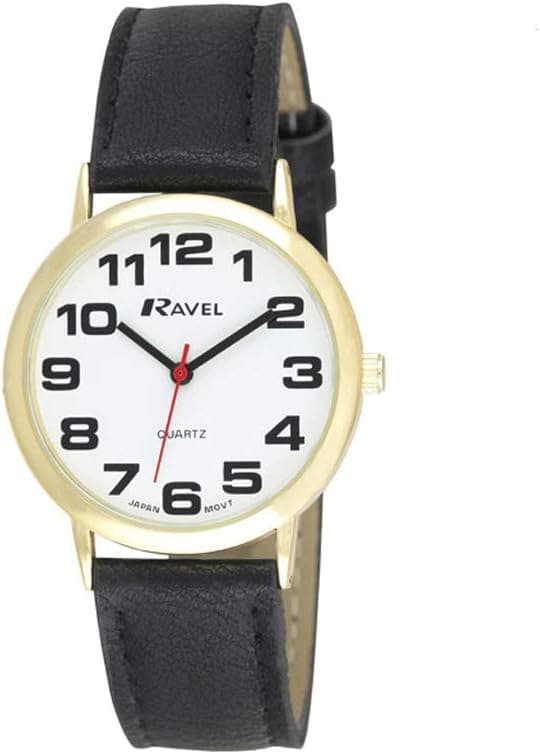 Ravel Easy Read R0105.05.1A, 36mm, White Dial, Faux Leather Band