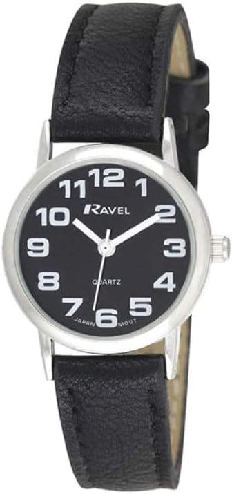 Ravel R0105.07.1A, 36mm, Black Dial, Faux Leather Band