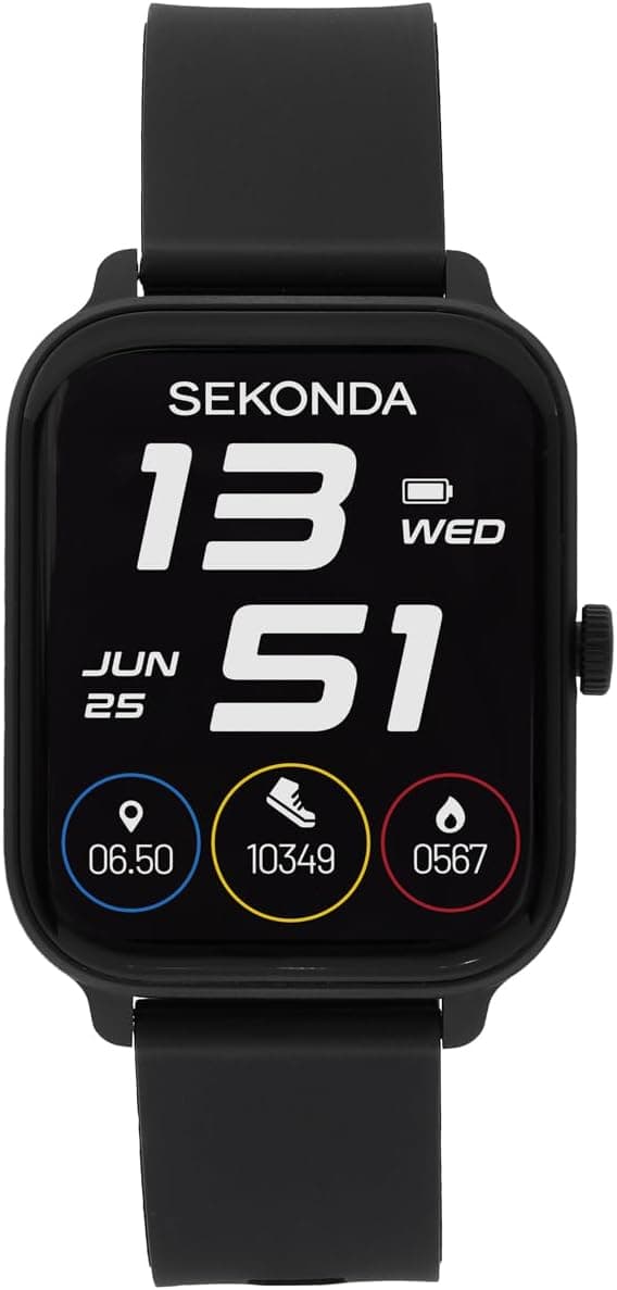 Sekonda Motion Go 30289, 37mm, Black Dial, Black Silicone Band