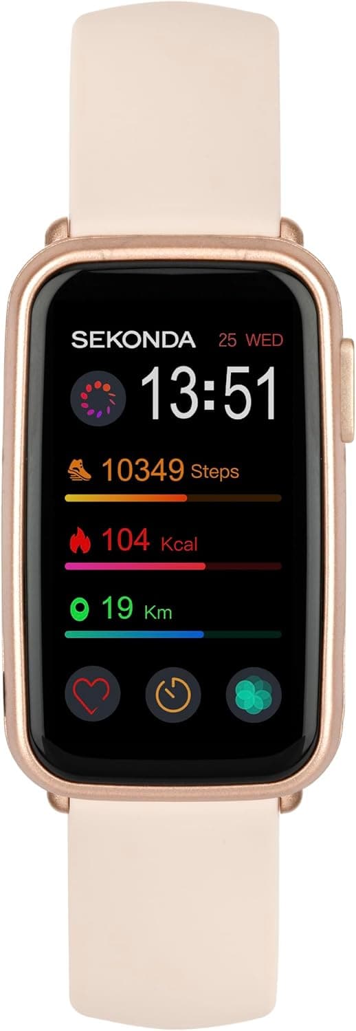 Sekonda Track 30170, 26mm, Black Dial, Rose Gold Silicone Band