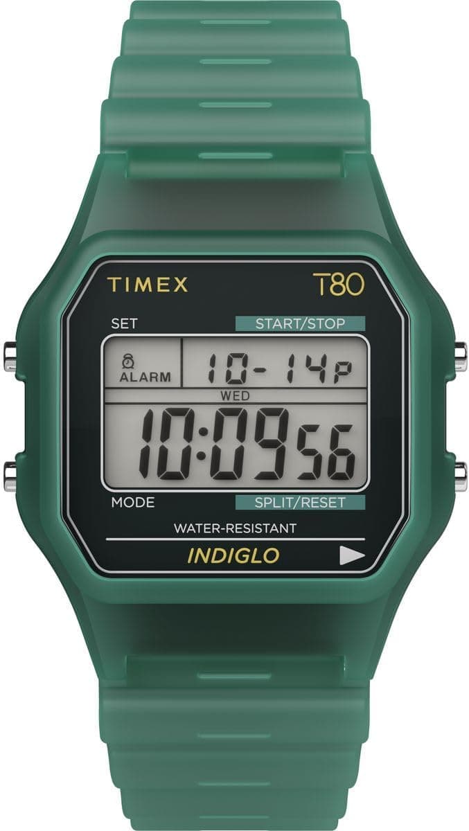 Timex T80 34mm, LCD Dial Green Resin