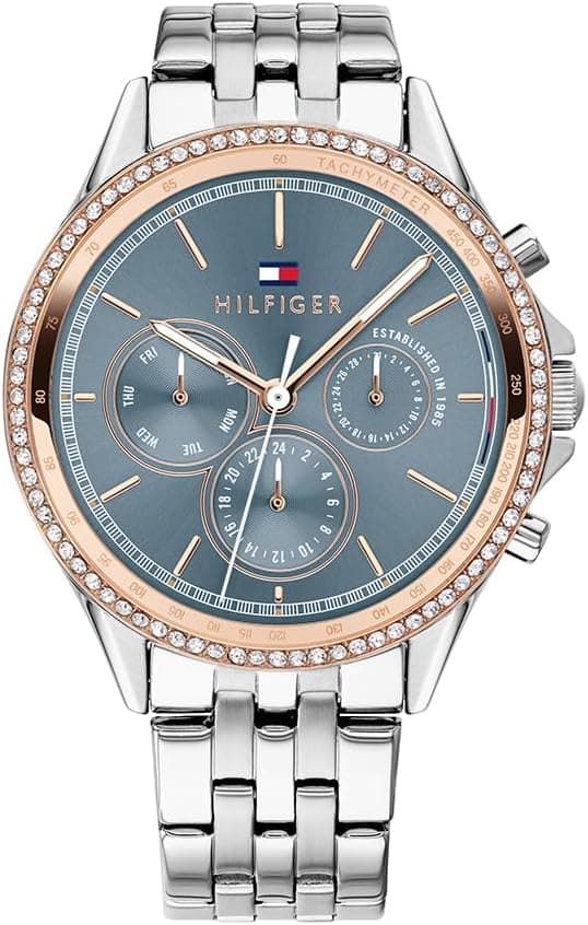 Tommy Hilfiger 1781976, 40mm, Blue Dial, Rose Gold Stainless Steel Bracelet