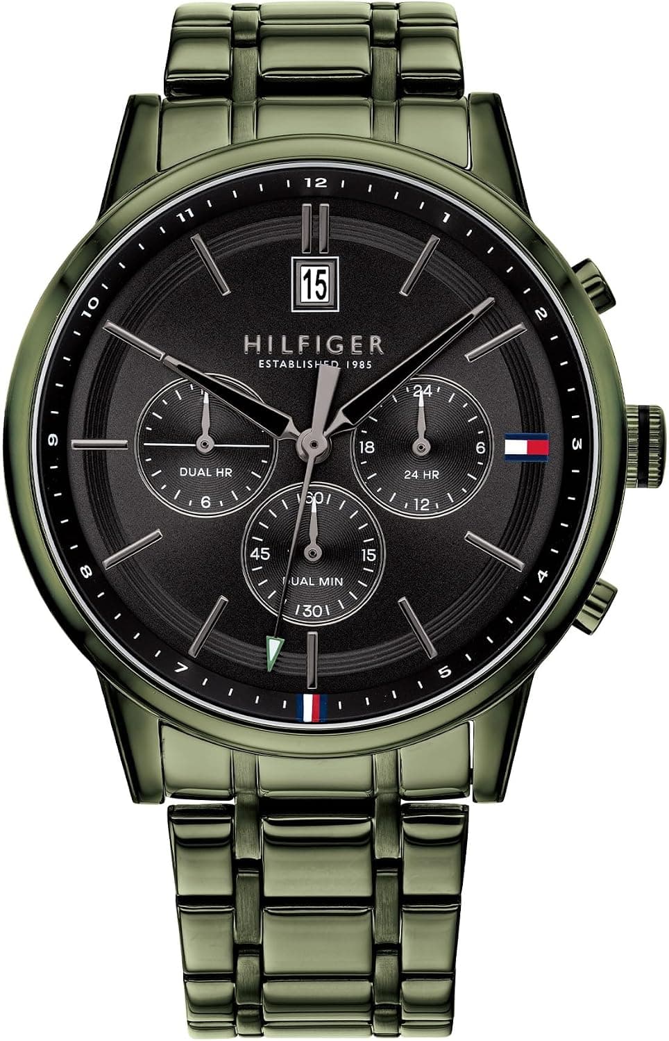 Tommy Hilfiger Multi 1791634, 44mm, Black Dial, Green Stainless Steel Bracelet