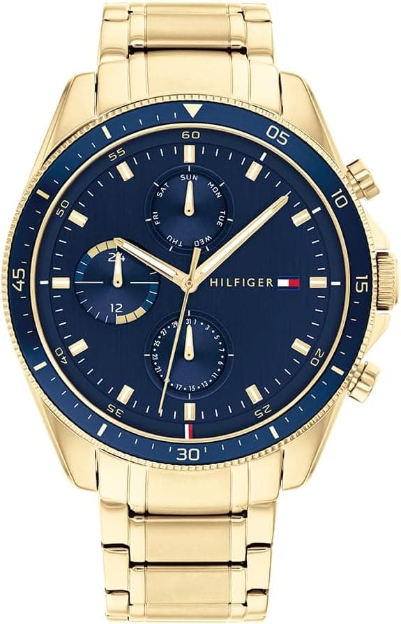 Tommy Hilfiger 1791834, 44mm, Blue Dial, Silver Stainless Steel Bracelet
