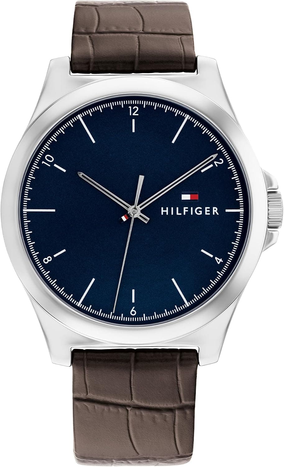 Tommy Hilfiger Norris 1710549, 42mm, Blue Dial, Black Leather Band