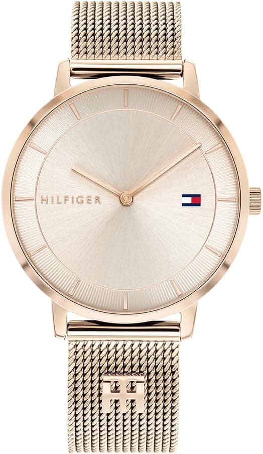 Tommy Hilfiger Tea 1782287, 35mm, Yellow Dial, Rose Gold Stainless Steel Bracelet
